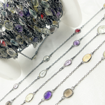 Load image into Gallery viewer, Multi Stone with Organic Shape Wire Wrap Chain