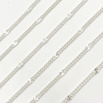 Load image into Gallery viewer, Sterling Silver Curb Chain with Diamond Cut Marina Link