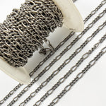 Load image into Gallery viewer, Oxidized Sterling Silver Smooth Figaro Chain