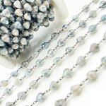 Load image into Gallery viewer, Coated Quartz Tear Drop Shape Oxidized Wire Chain