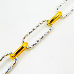 Load image into Gallery viewer, V309TT. Gold Filled and Silver Mixed Link Long and Short Chain - Smooth & Diamond Cut Links