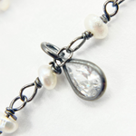 Load image into Gallery viewer, Pearl & CZ Dangle Oxidized Wire Chain
