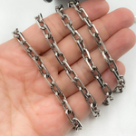 Load image into Gallery viewer, Oxidized Sterling Silver Diamond Cut Oval Link Chain