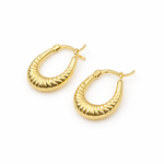 Load image into Gallery viewer, GER177. 14K Solid Gold Croissant Hoops