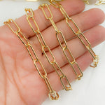 Load image into Gallery viewer, Gold Plated 925 Sterling Silver Smooth Paperclip Chain.