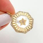 Load image into Gallery viewer, 14K Solid Gold Diamond Mother of Pearl