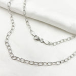 Load image into Gallery viewer, 80DRH. White Rhodium Sterling Silver Textured Cable Necklace