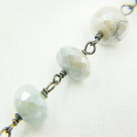 Load image into Gallery viewer, Coated Milky Aquamarine Oxidized Wire Chain.