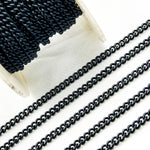 Load image into Gallery viewer, Black Rhodium Matt Sterling Silver Smooth Curb Chain