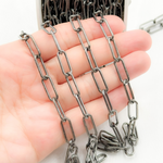 Load image into Gallery viewer, V7BR. Black Rhodium 925 Sterling Silver Paperclip Chain