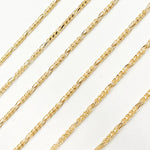 Load image into Gallery viewer, 14K Solid Gold Round Figaro Link Chain