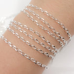 Load image into Gallery viewer, Sterling Silver Oval Diamond Cut Link Chain