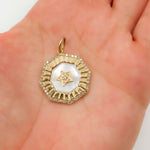 Load image into Gallery viewer, 14K Solid Gold Diamond Mother of Pearl