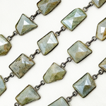 Load image into Gallery viewer, Coated Milky Aquamarine Organic Shape Bezel Oxidized Wire Chain