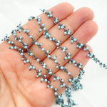 Load image into Gallery viewer, Turquoise Cluster Dangle Oxidized Wire Chain.