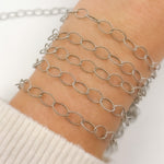 Load image into Gallery viewer, Oxidized Sterling Silver Twisted Oval Link Chain