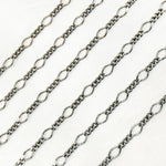 Load image into Gallery viewer, Black Rhodium Sterling Silver Long and Short Link Chain