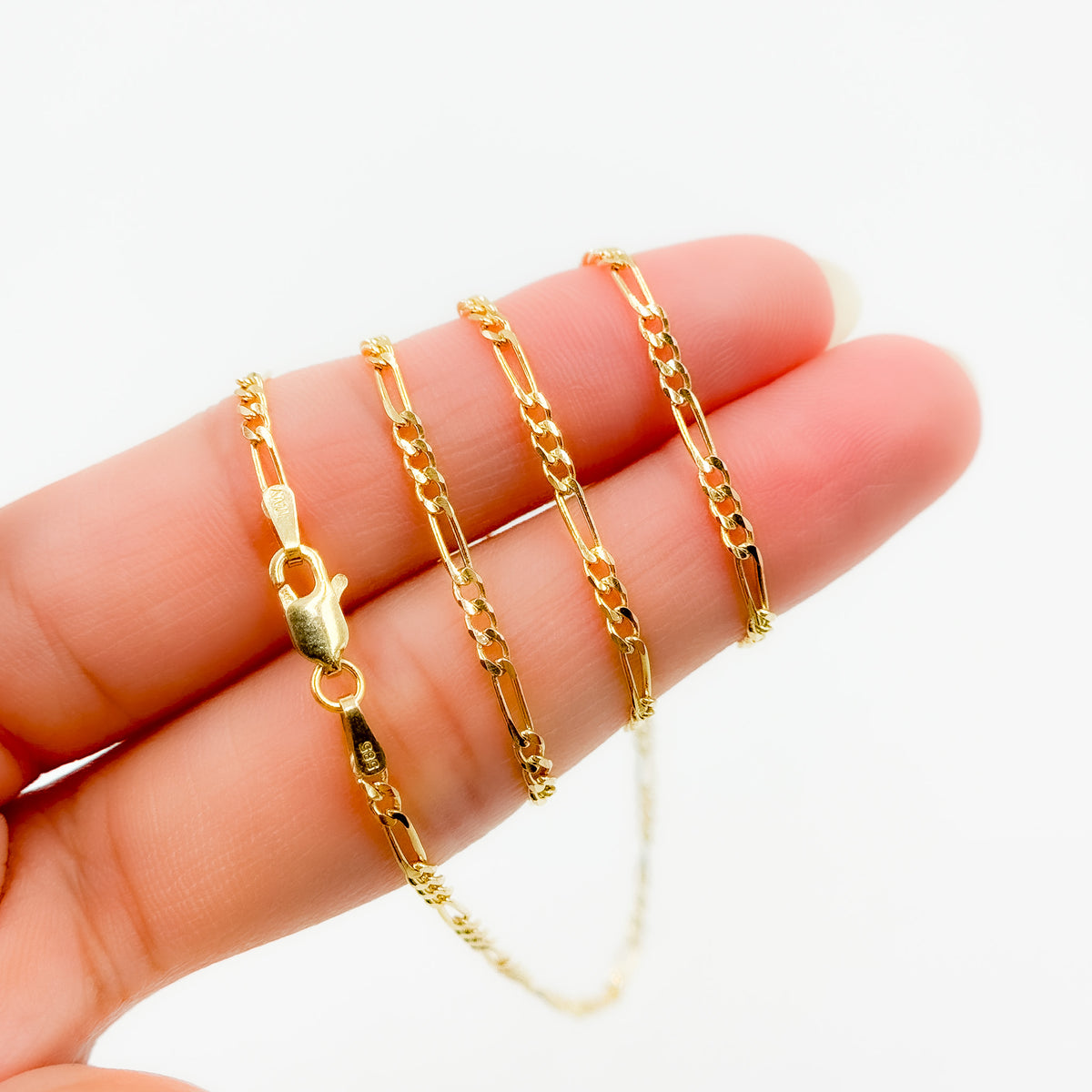 050GA3BGT2A9L001. 14K Solid Gold Figaro Chain