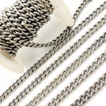 Load image into Gallery viewer, Oxidized Sterling Silver Smooth Curb Chain