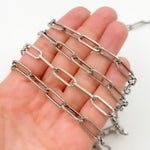 Load image into Gallery viewer, Oxidized Sterling Silver Flat Paperclip Chain