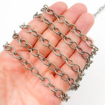 Load image into Gallery viewer, Oxidized Sterling Silver Twisted Round Link Chain