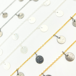 Load image into Gallery viewer, Sterling Silver Disc Dangle Wire Chain
