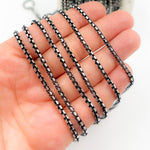 Load image into Gallery viewer, Black Rhodium and Sterling Silver Diamond Cut Box Chain