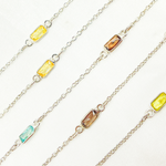 Load image into Gallery viewer, Multi Color Cubic Zirconia Rectangular Shape Connected Chain