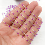 Load image into Gallery viewer, Sterling Silver Purple Color Enamel Chain