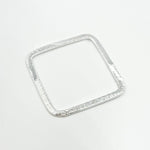 Load image into Gallery viewer, White Sterling Silver Brushed Square Connector