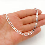 Load image into Gallery viewer, Sterling Silver Flat Paperclip Necklace