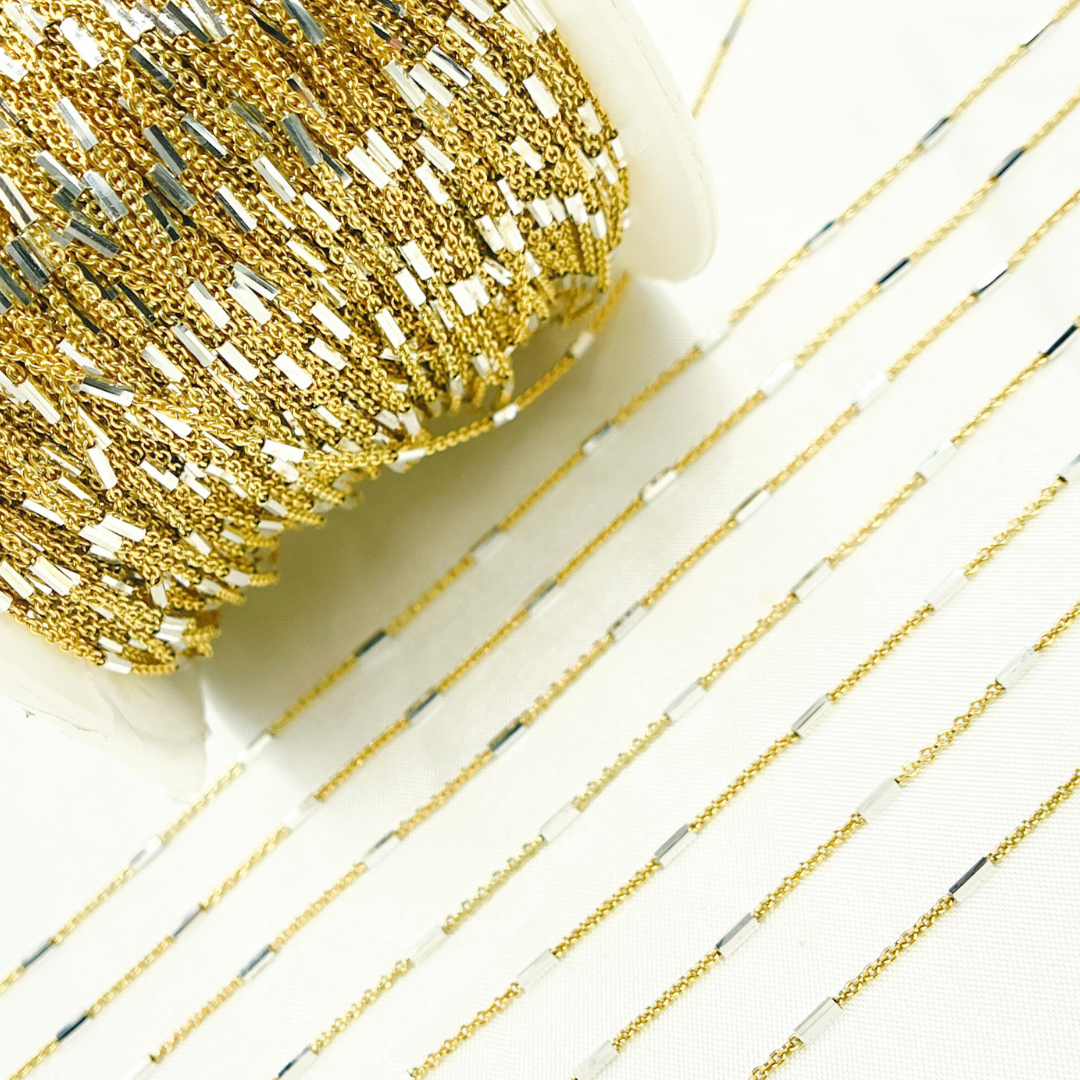 Sterling Silver Gold Plated Chain With Silver Tube