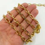 Load image into Gallery viewer, V138GP. Gold Plated 925 Sterling Silver Flat Paperclip Chain