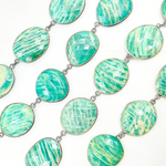 Load image into Gallery viewer, Amazonite Oval Shape Oxidized Wire Chain