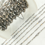 Load image into Gallery viewer, Multi Moonstone & Round CZ Wire Wrap Chain.
