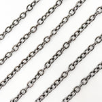 Load image into Gallery viewer, Black Rhodium Sterling Silver Cable Chain