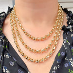 Load image into Gallery viewer, 568/A140. 14K Solid Gold Hollow Flat Cable Link Necklace