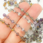 Load image into Gallery viewer, Multi Sapphire Ombre Oxidized Wire Chain.