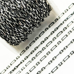 Load image into Gallery viewer, Black Rhodium 925 Sterling Silver Diamond Cut Long & Short Link