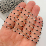 Load image into Gallery viewer, White Sterling Silver Black Spinal Wire Wrap Chain