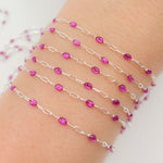 Load image into Gallery viewer, Sterling Silver Wine Color Enamel Cable Chain