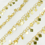 Load image into Gallery viewer, Gold Plated Sterling Silver Dangle Square Chain