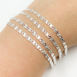 Load image into Gallery viewer, 925 Sterling Silver Diamond Cut Mariner Link Chain.
