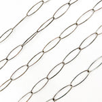 Load image into Gallery viewer, Oxidized Sterling Silver Smooth Marquis Shape Link Chain