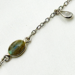 Load image into Gallery viewer, White Moonstone Bezel Set Oval & Pear Shape CZ Dangle Wire Chain.