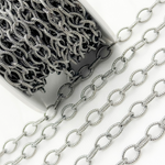 Load image into Gallery viewer, Black Rhodium Sterling Silver Textured Cable Chain