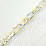 Load image into Gallery viewer, Two Tone Gold Plated and 925 Sterling Silver Paperclip Chain