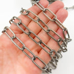 Load image into Gallery viewer, Oxidized Sterling Silver Textured Paperclip Chain