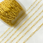 Load image into Gallery viewer, Gold Plated Matte 925 Sterling Silver Flat Paperclip Chain