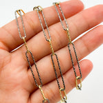 Load image into Gallery viewer, 925 Sterling Silver Two Tone Diamond Cut Paperclip Chain.